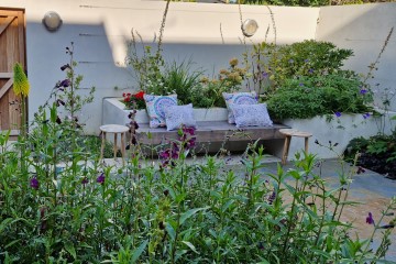 Raised beds and built in bench